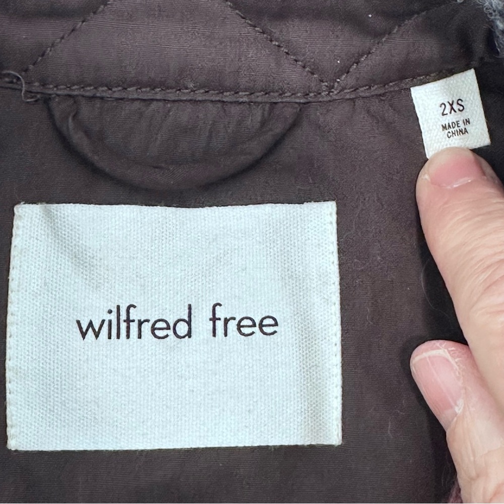 Aritzia‎ Wilfred Free Autumn Cropped Shirt Jacket 2XS Wool Blend Burgundy - Picture 7 of 9
